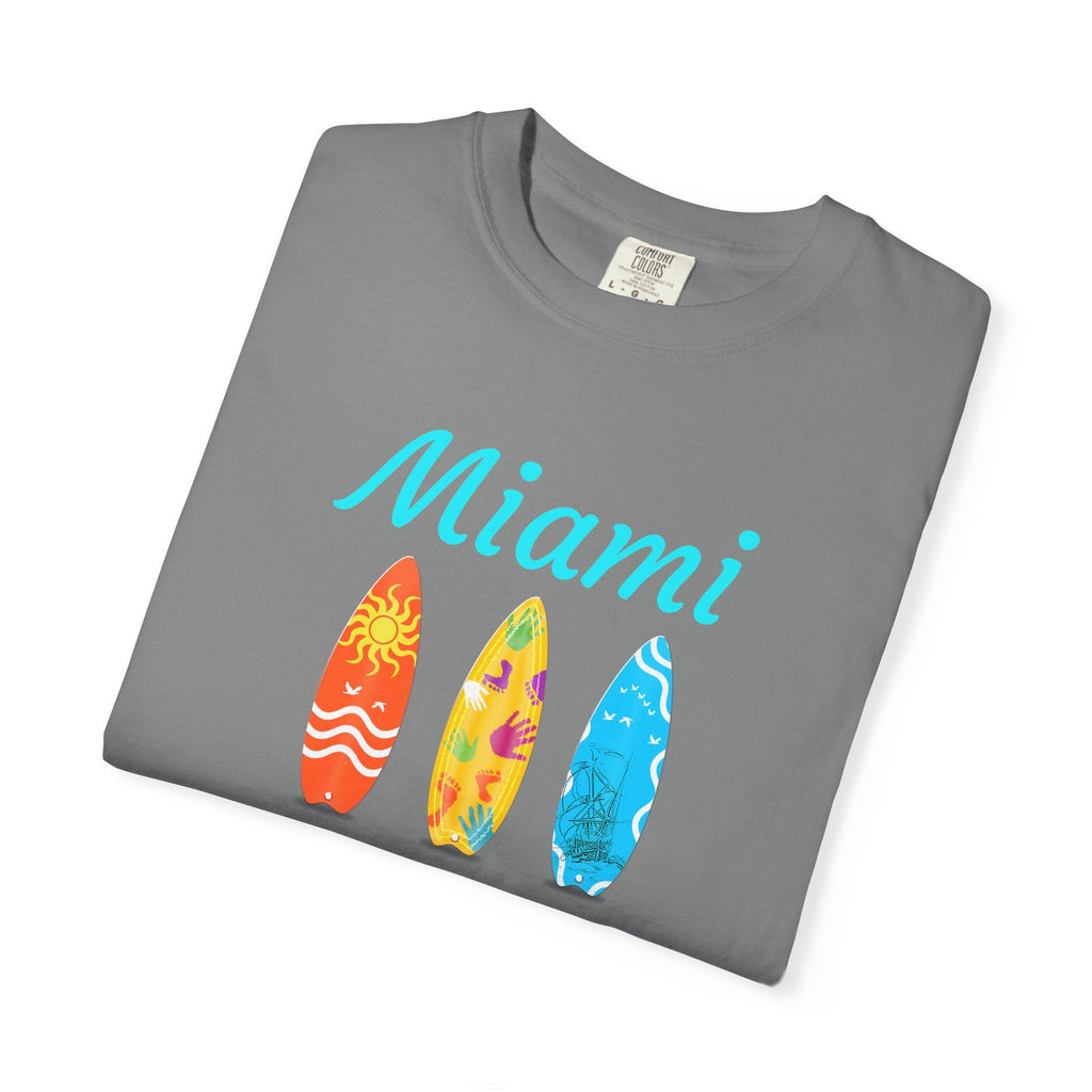 Miami Surfboard T-Shirt Colorful Beach Surf Tee - Etna Gift