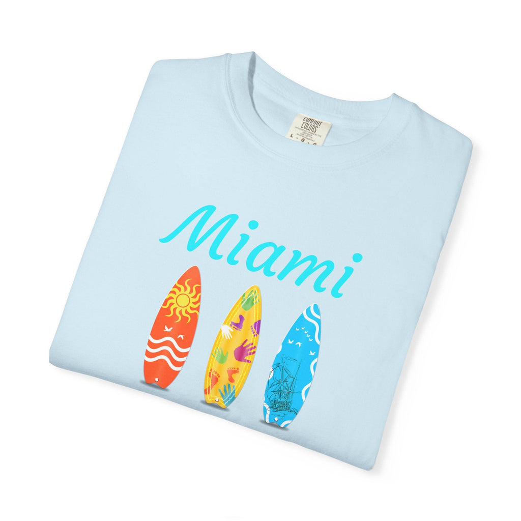 Miami Surfboard T-Shirt Colorful Beach Surf Tee - Etna Gift