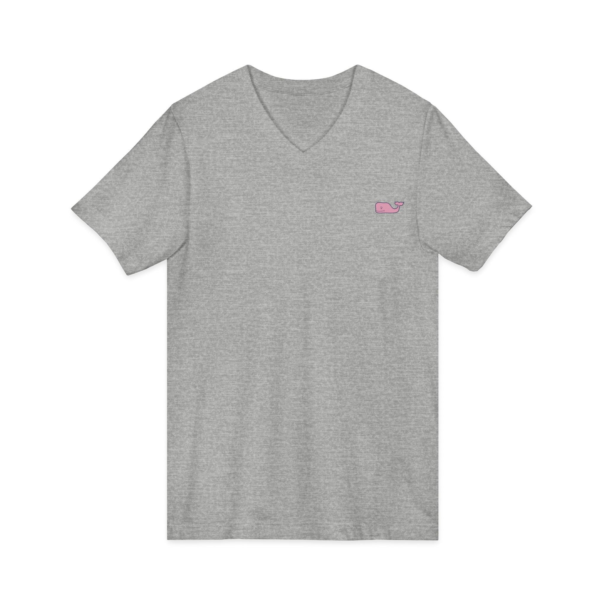 Minimal Pink Whale V - Neck Tee - Etna Gift