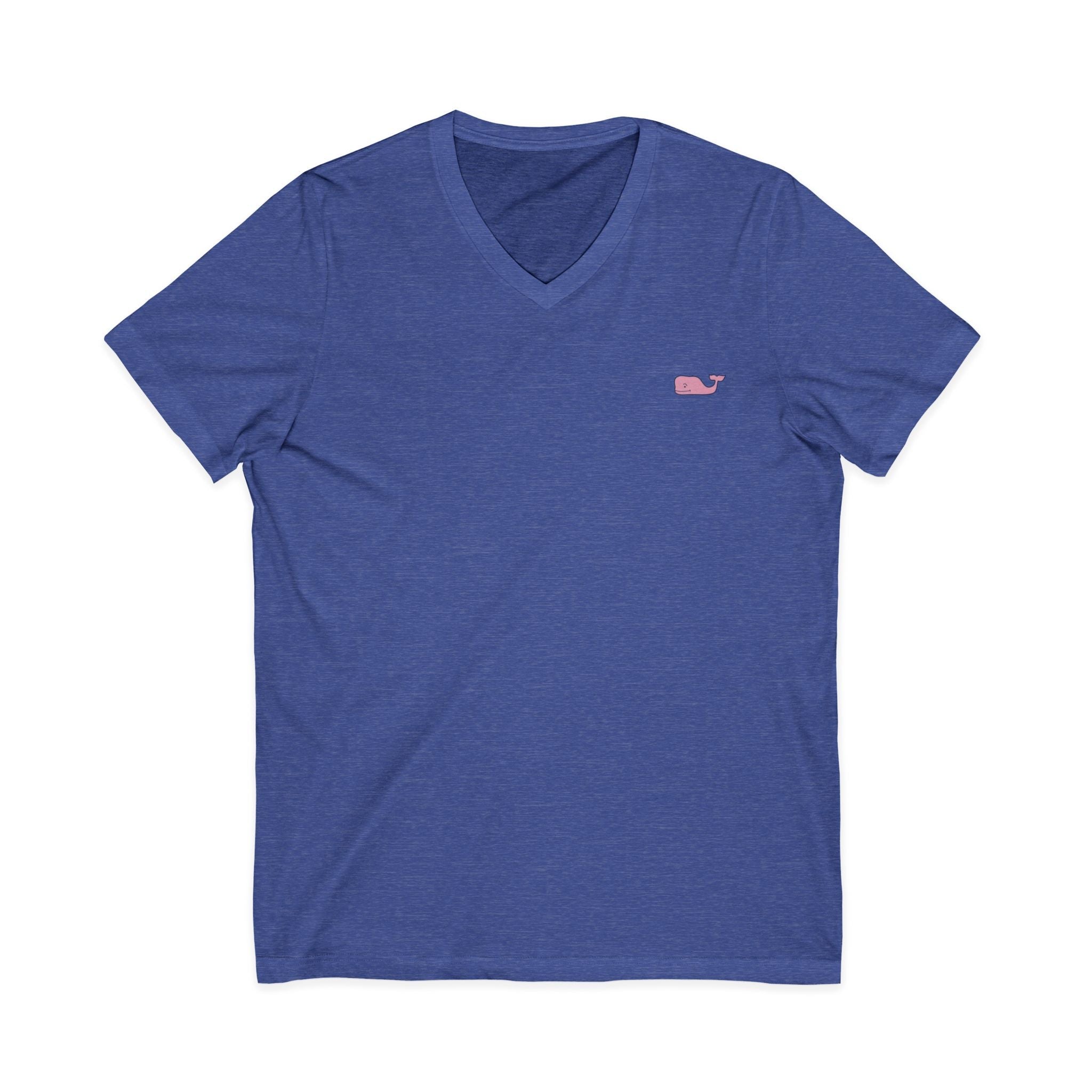 Minimal Pink Whale V - Neck Tee - Etna Gift