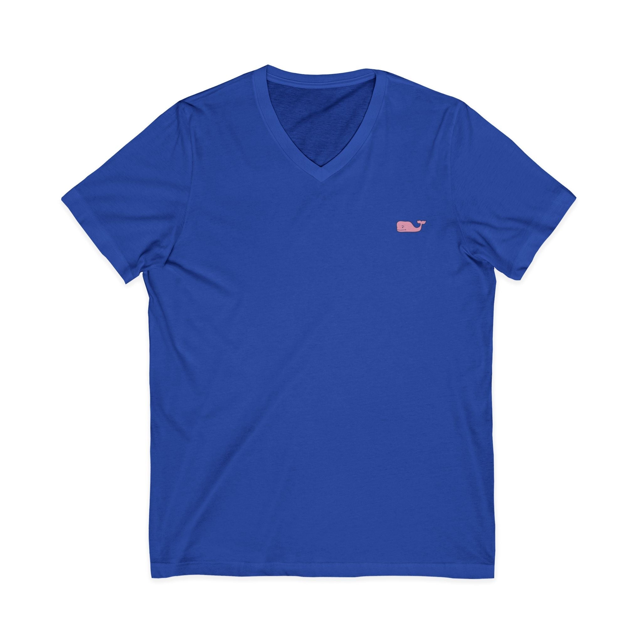 Minimal Pink Whale V - Neck Tee - Etna Gift