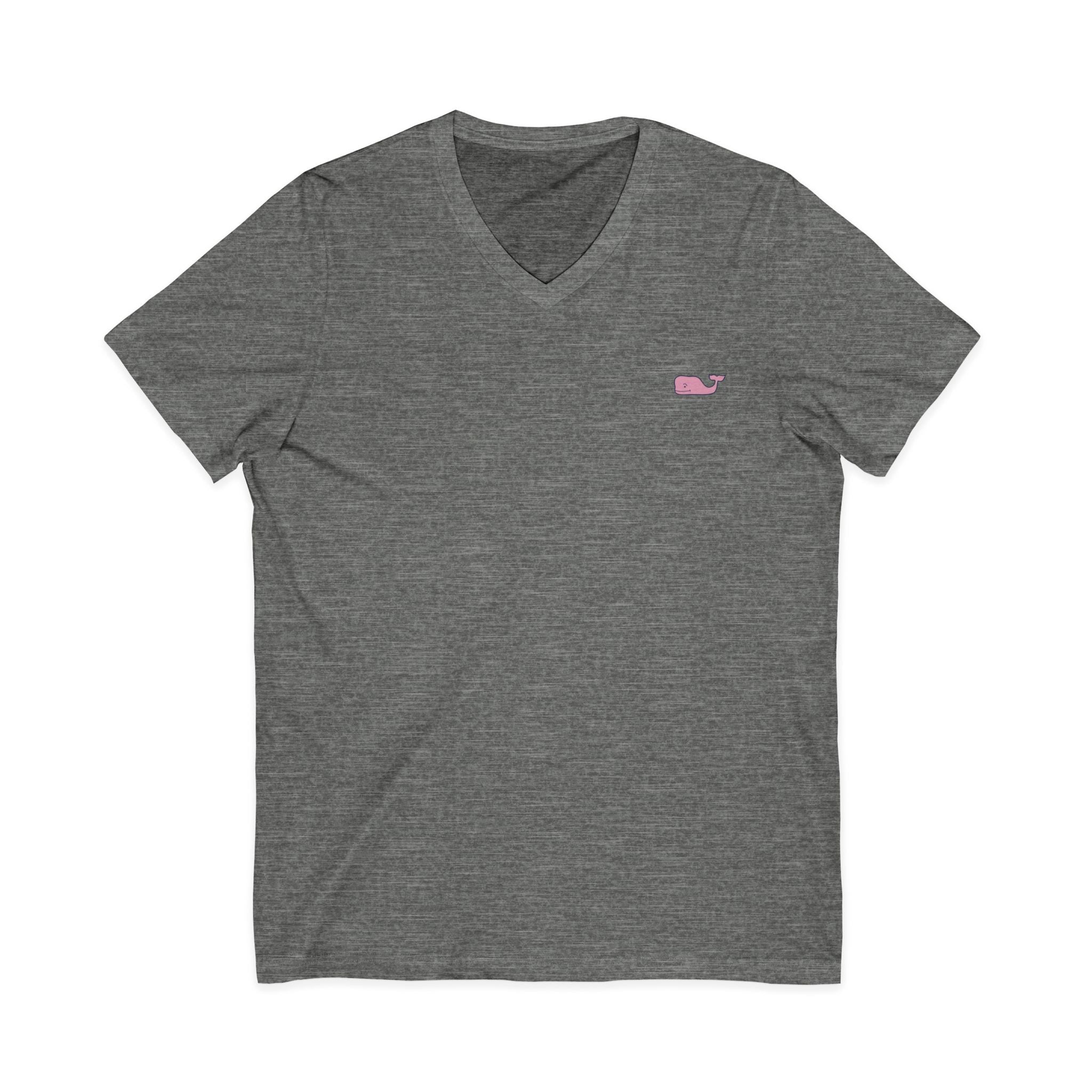 Minimal Pink Whale V - Neck Tee - Etna Gift