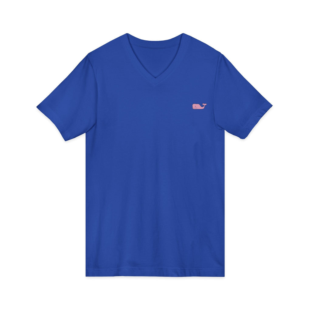 Minimal Pink Whale V - Neck Tee - Etna Gift