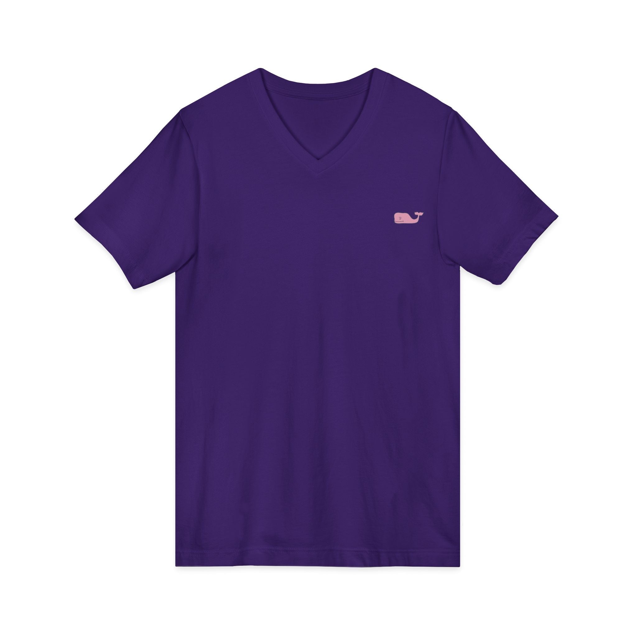 Minimal Pink Whale V - Neck Tee - Etna Gift