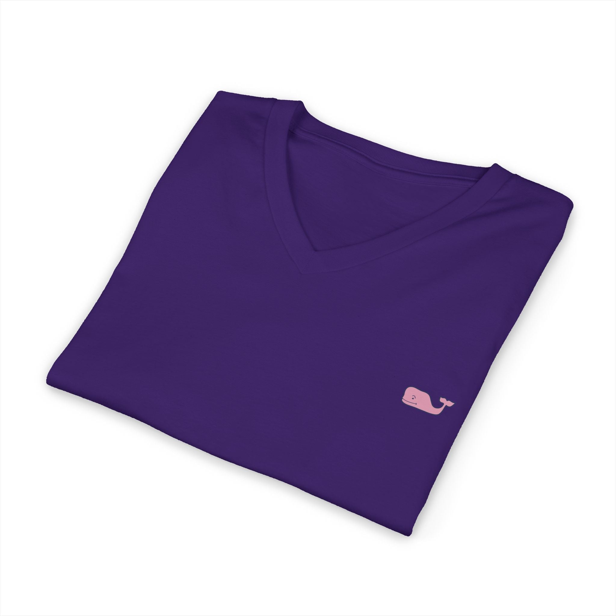 Minimal Pink Whale V - Neck Tee - Etna Gift