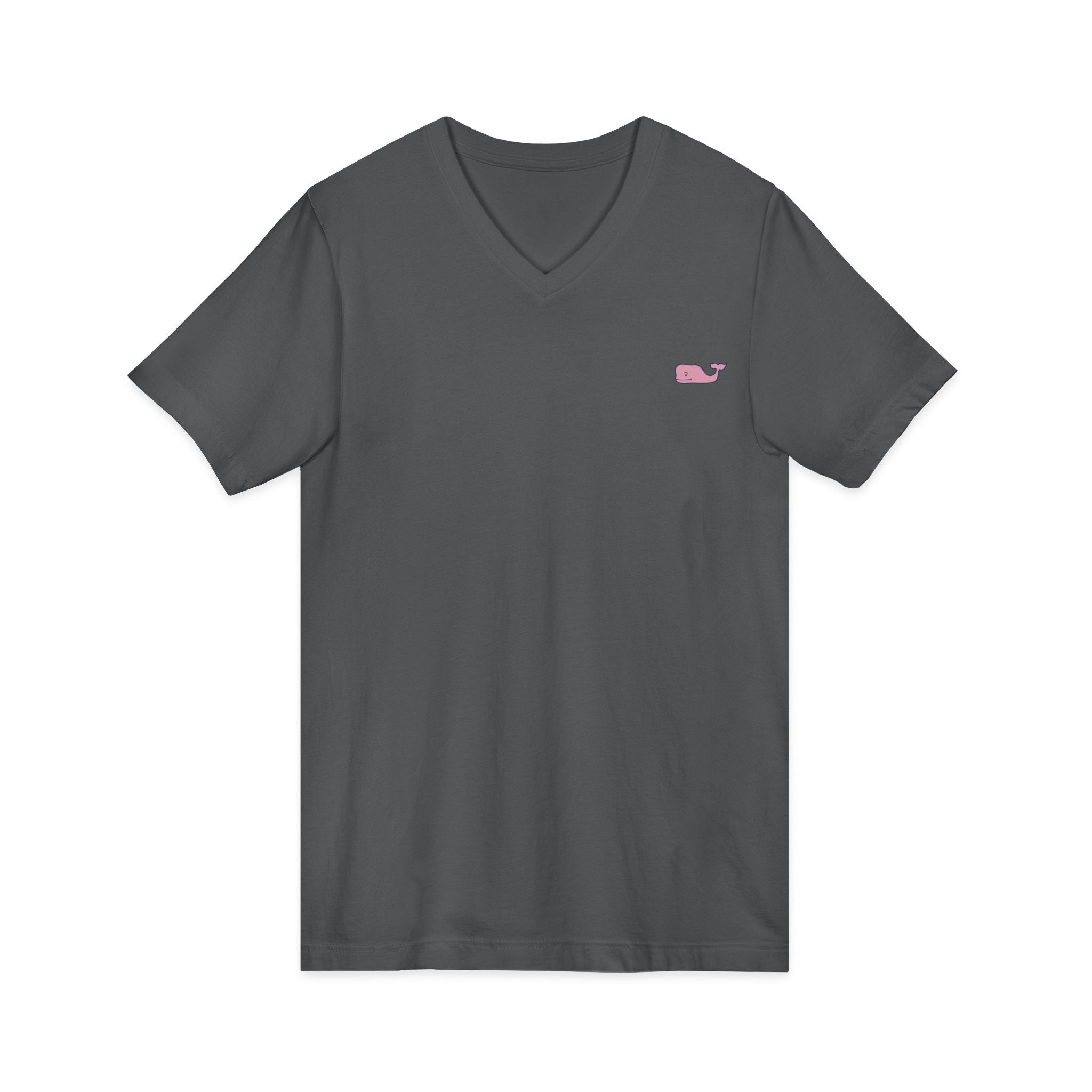Minimal Pink Whale V - Neck Tee - Etna Gift