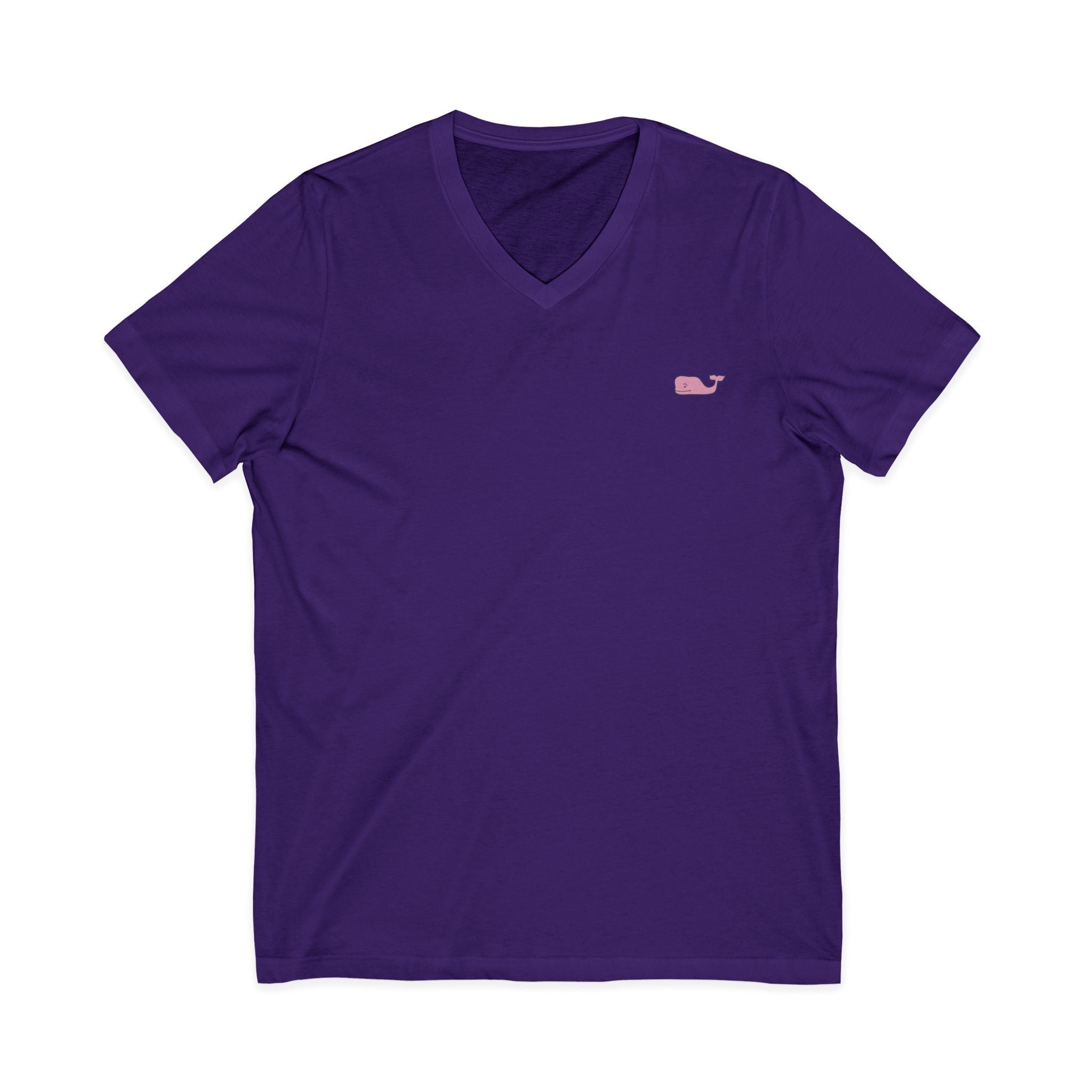 Minimal Pink Whale V - Neck Tee - Etna Gift