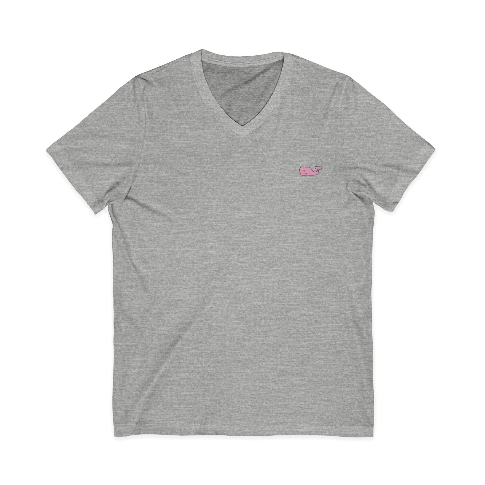 Minimal Pink Whale V - Neck Tee - Etna Gift