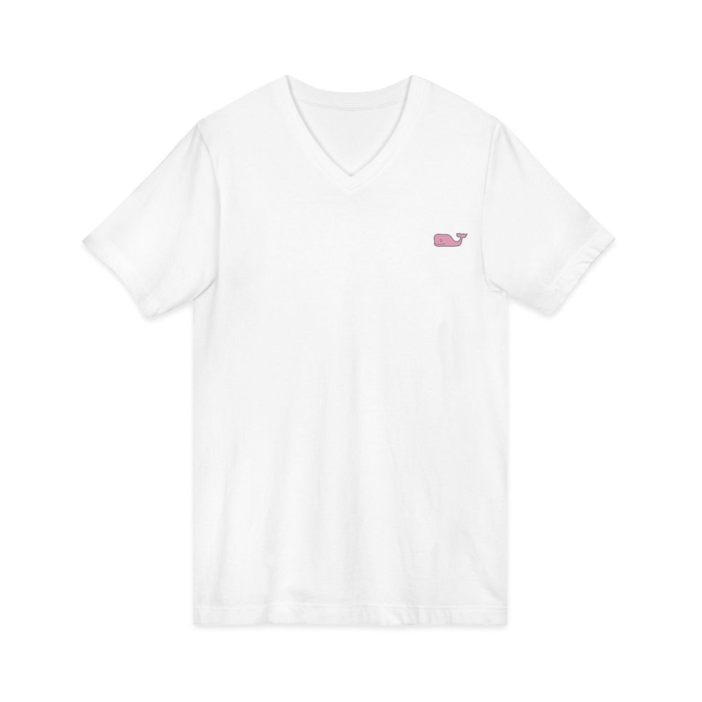 Minimal Pink Whale V - Neck Tee - Etna Gift