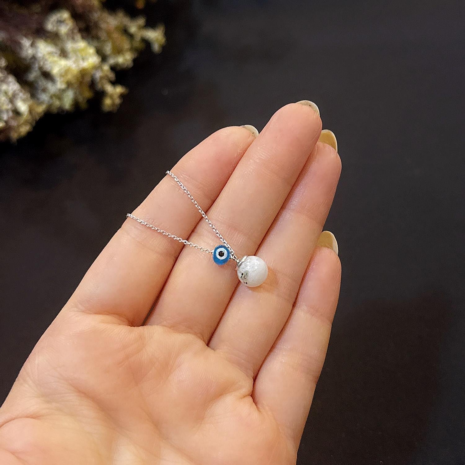 Moonstone necklace 925 sterling silver moonstone necklace - Etna Gift
