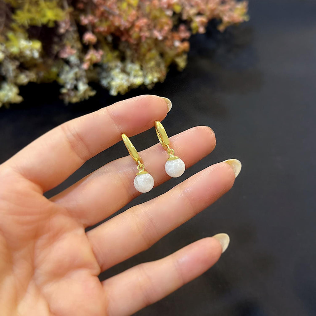 Moonstone silver earrings, 925 sterling silver - Etna Gift