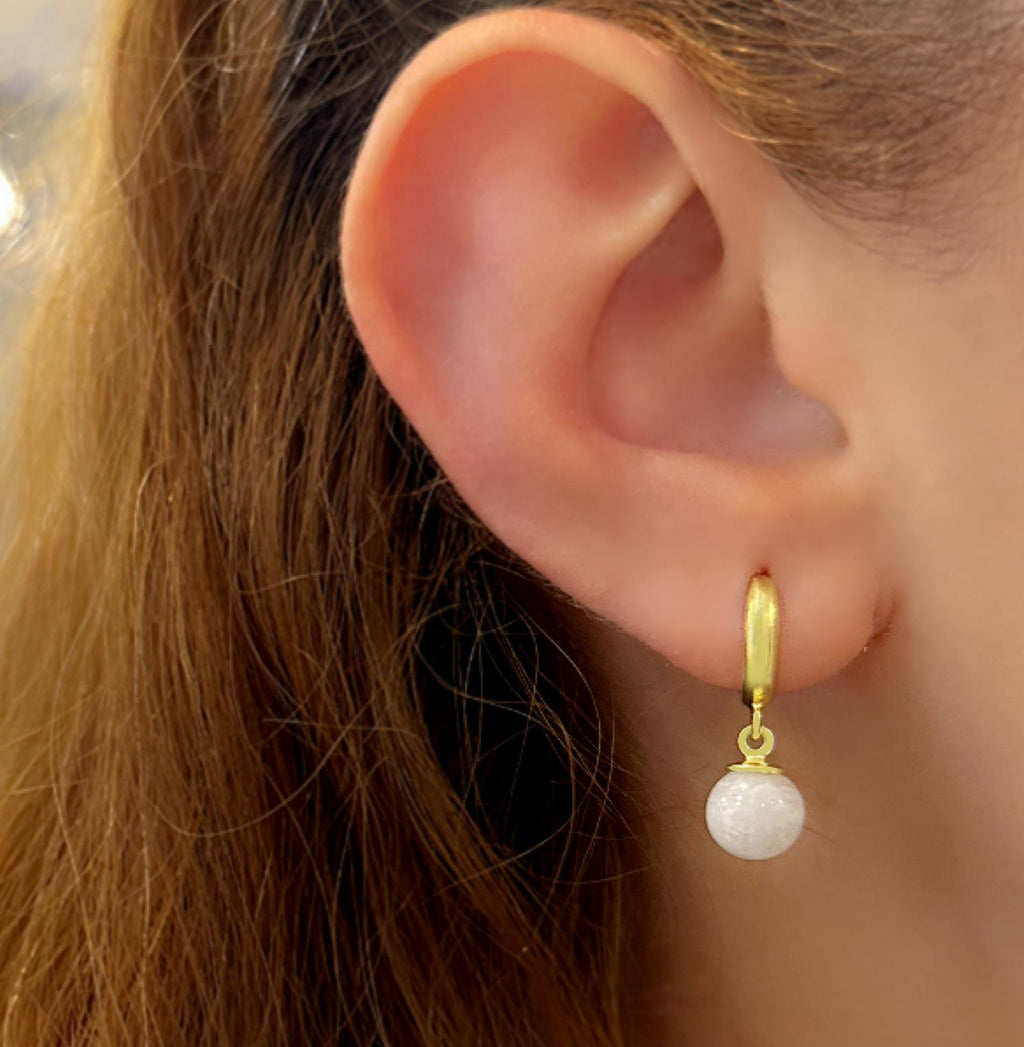 Moonstone silver earrings, 925 sterling silver - Etna Gift