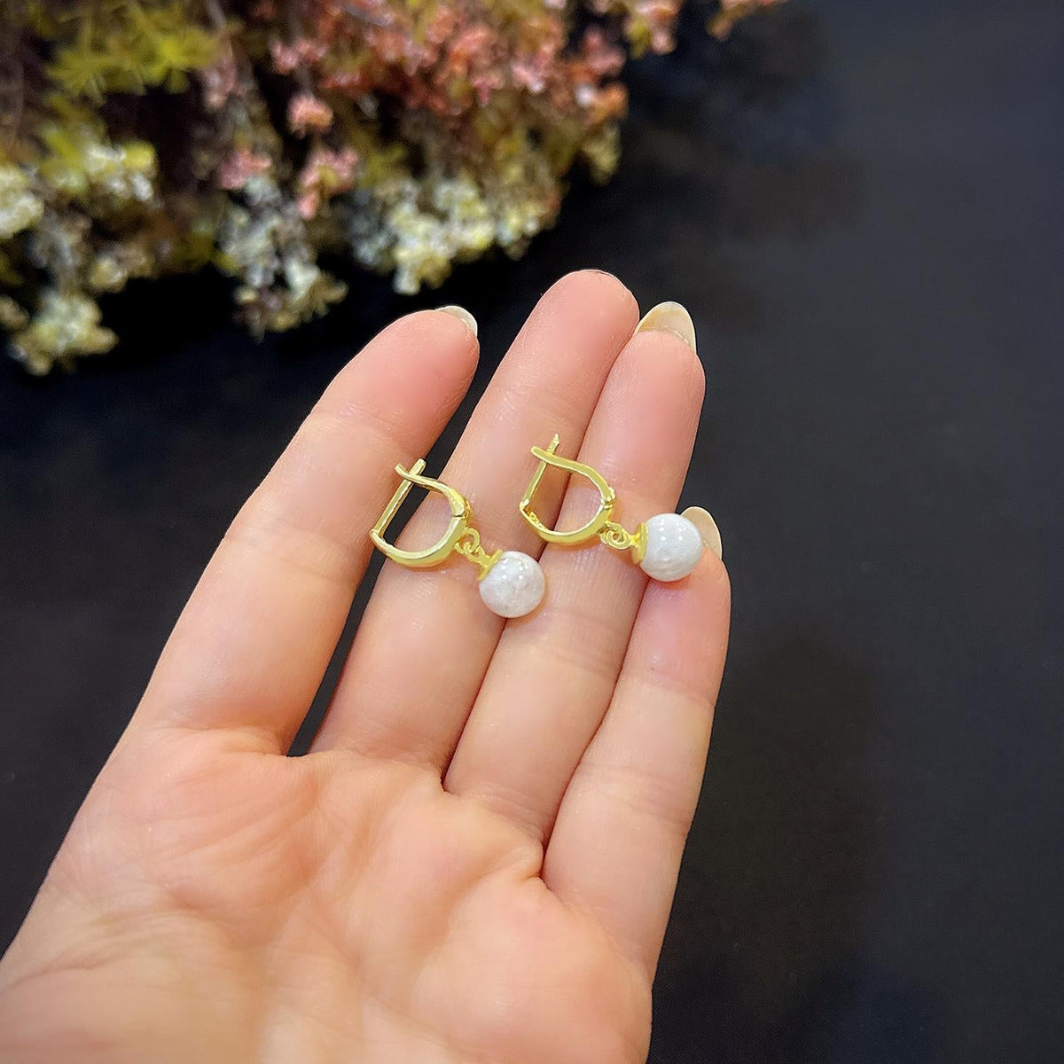 Moonstone silver earrings, 925 sterling silver - Etna Gift