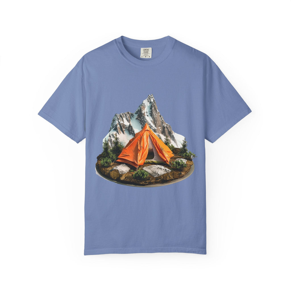 Mountain Camping Tent T-Shirt Orange Tent Campsite Graphic - Etna Gift