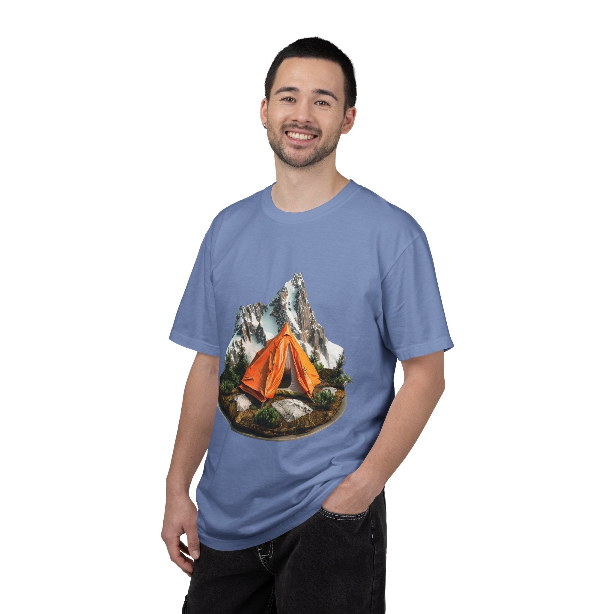 Mountain Camping Tent T-Shirt Orange Tent Campsite Graphic - Etna Gift