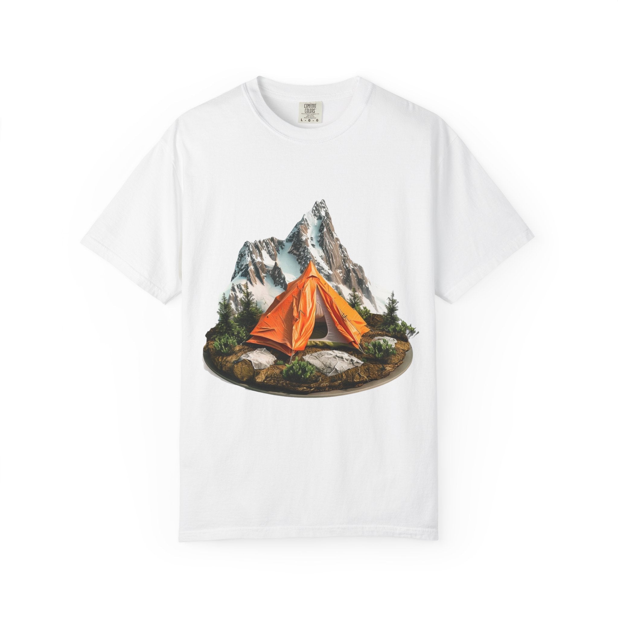 Mountain Camping Tent T-Shirt Orange Tent Campsite Graphic - Etna Gift