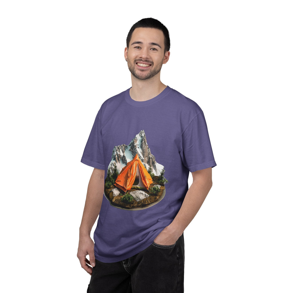 Mountain Camping Tent T-Shirt Orange Tent Campsite Graphic - Etna Gift