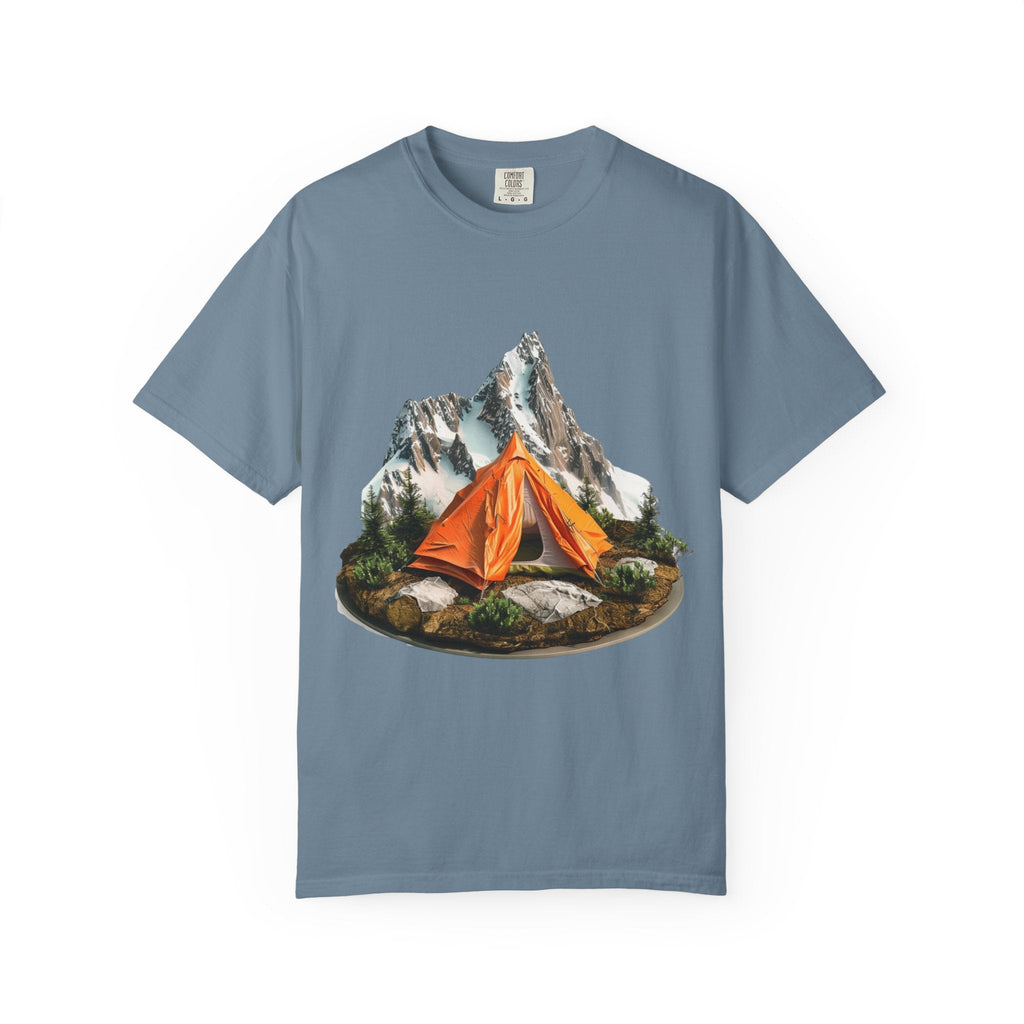 Mountain Camping Tent T-Shirt Orange Tent Campsite Graphic - Etna Gift