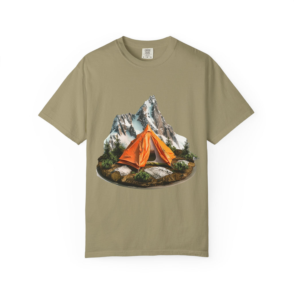 Mountain Camping Tent T-Shirt Orange Tent Campsite Graphic - Etna Gift