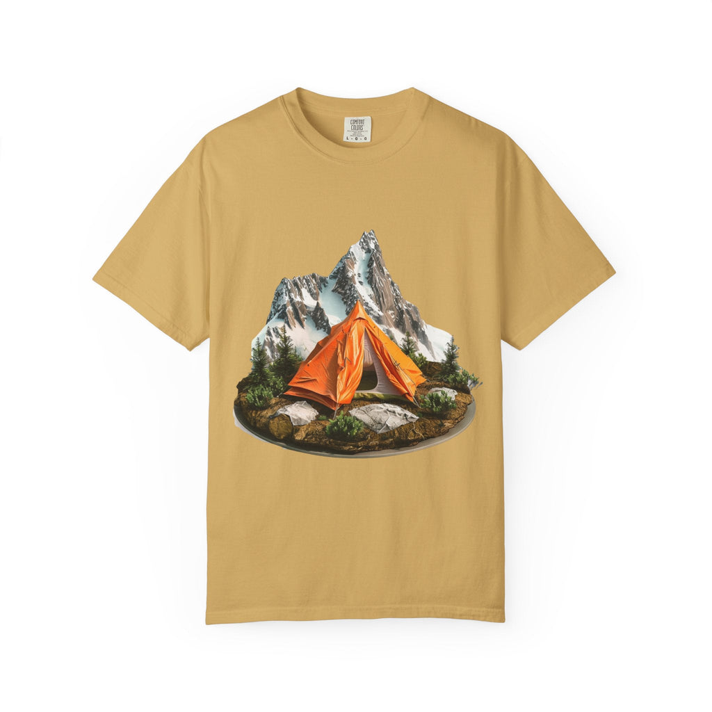Mountain Camping Tent T-Shirt Orange Tent Campsite Graphic - Etna Gift