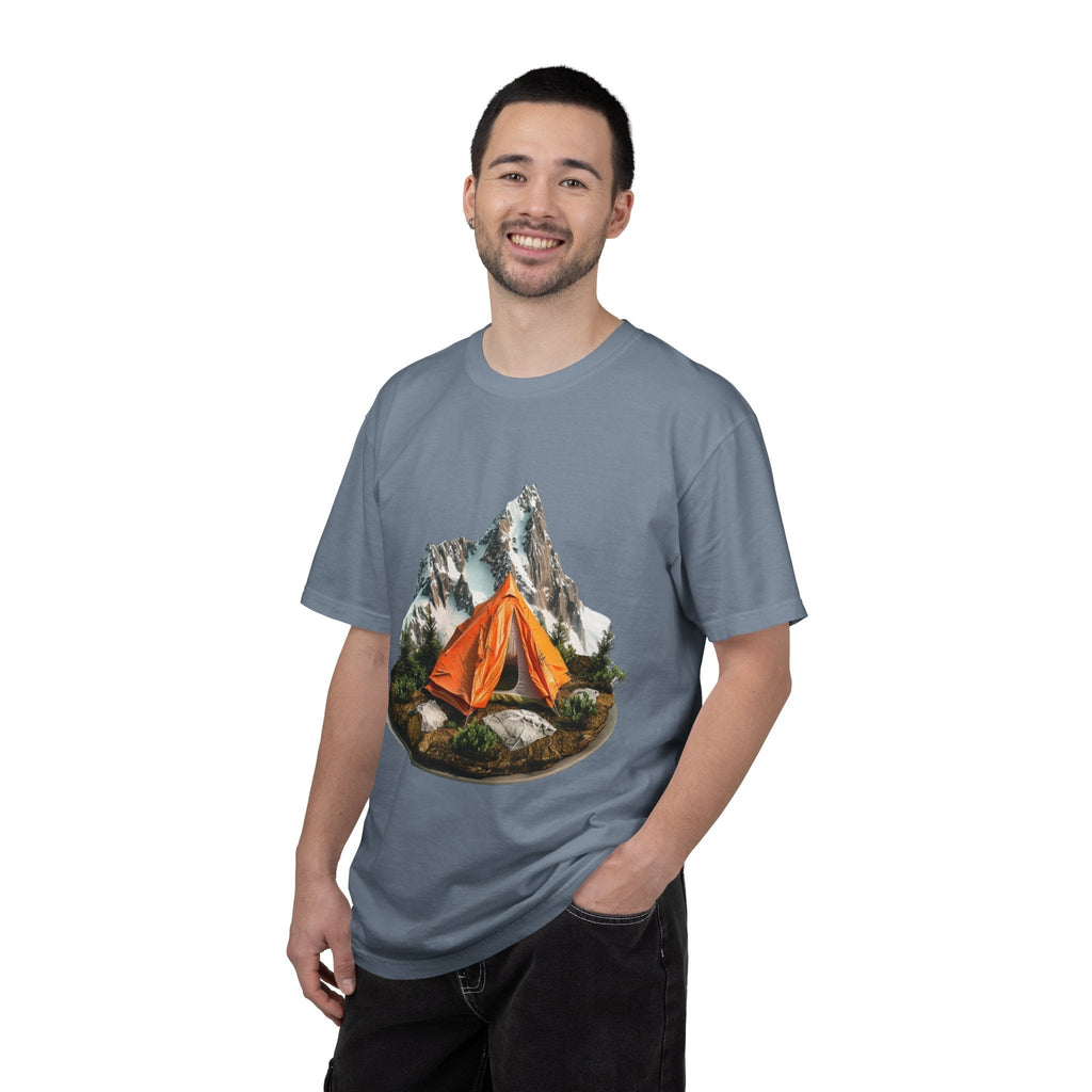 Mountain Camping Tent T-Shirt Orange Tent Campsite Graphic - Etna Gift