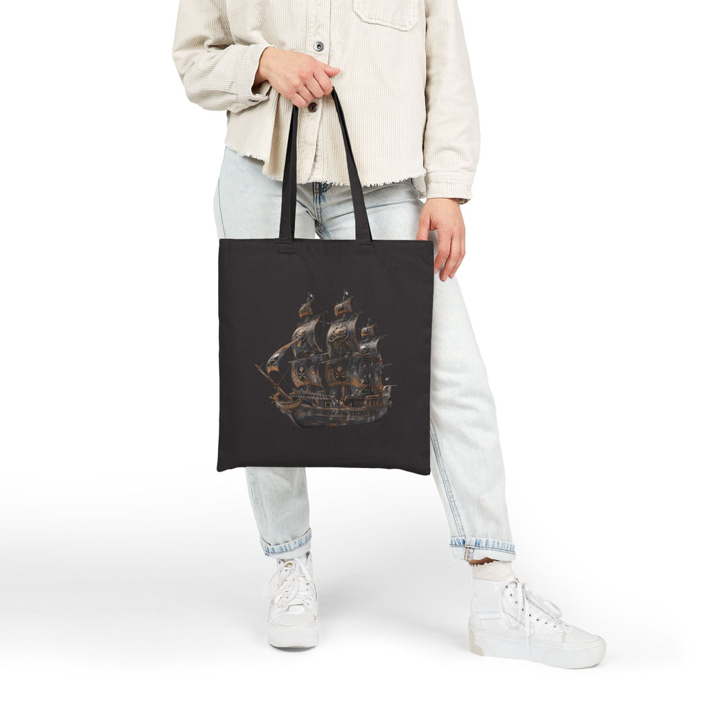 Nautical Canvas Tote — Vintage Ship & Anchor Cotton Tote Bag - Etna Gift