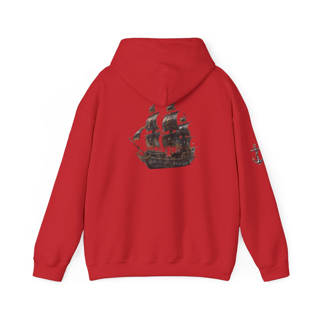 Nautical Ship Hoodie Vintage Pirate Galleon Sweatshirt with Anchor Sleeve - Etna Gift
