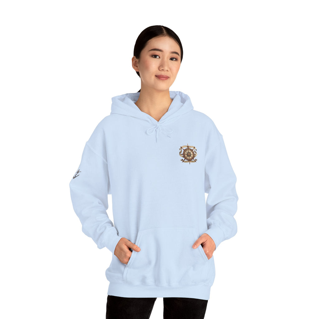 Nautical Ship Hoodie Vintage Pirate Galleon Sweatshirt with Anchor Sleeve - Etna Gift