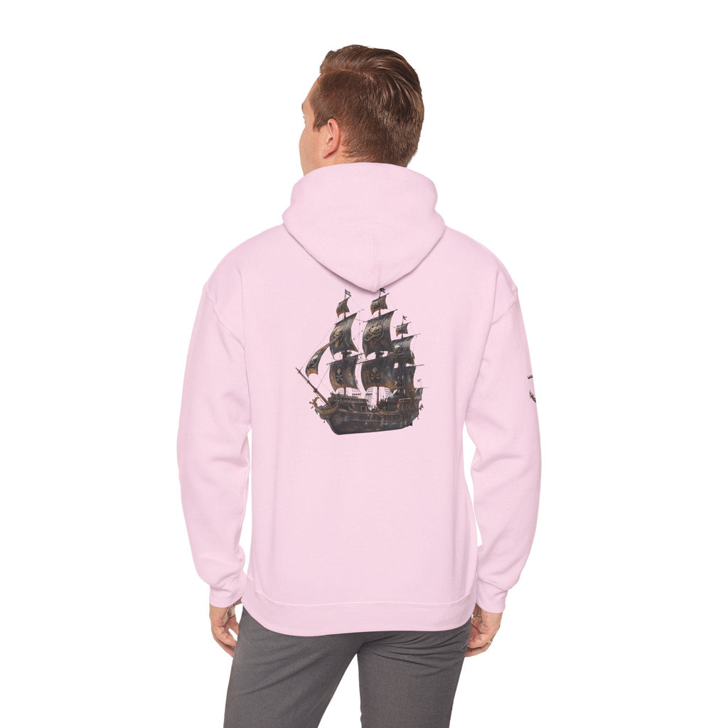 Nautical Ship Hoodie Vintage Pirate Galleon Sweatshirt with Anchor Sleeve - Etna Gift