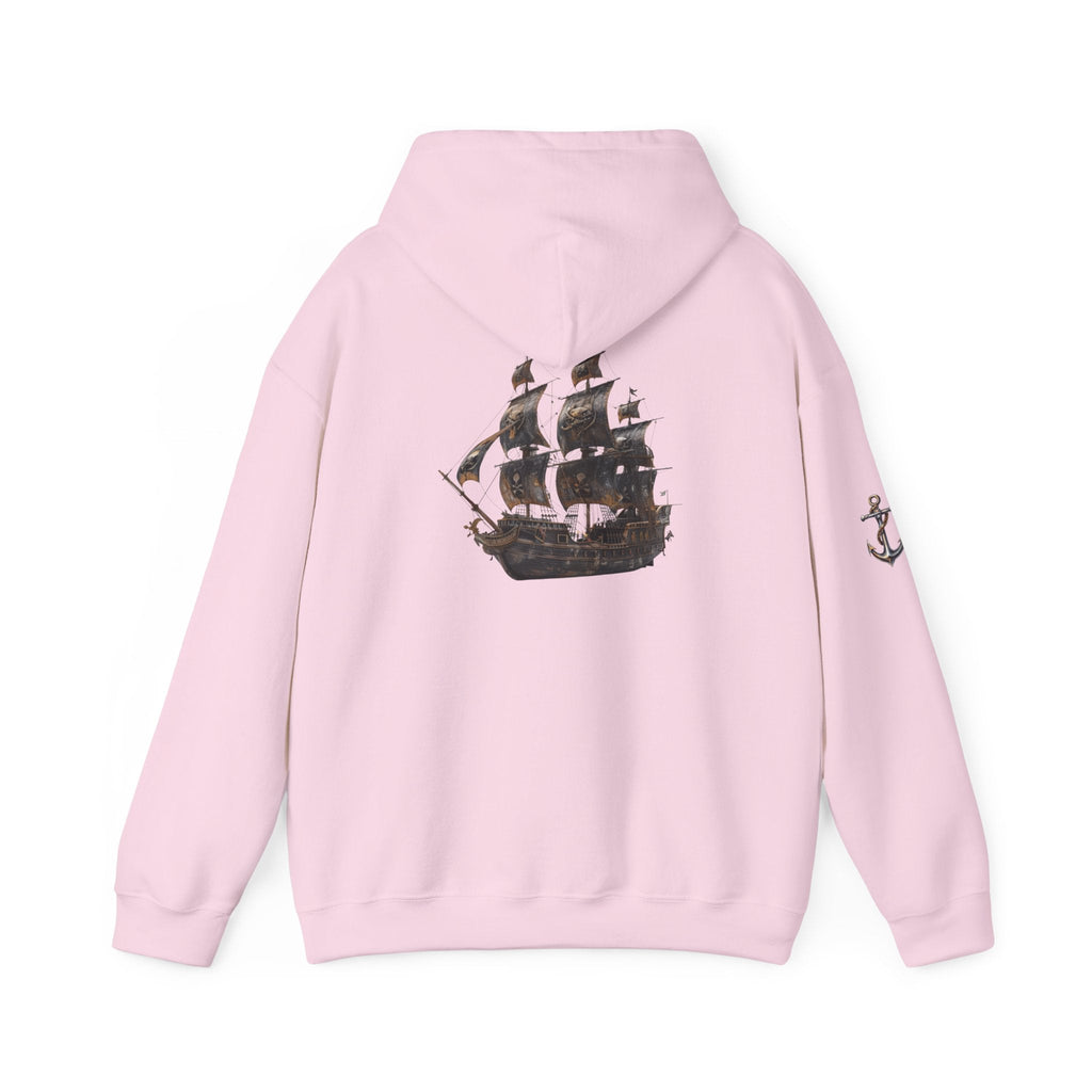 Nautical Ship Hoodie Vintage Pirate Galleon Sweatshirt with Anchor Sleeve - Etna Gift