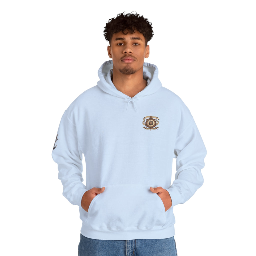 Nautical Ship Hoodie Vintage Pirate Galleon Sweatshirt with Anchor Sleeve - Etna Gift
