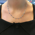 Nazar bead necklace 925 sterling silver 2 - row necklace - Etna Gift
