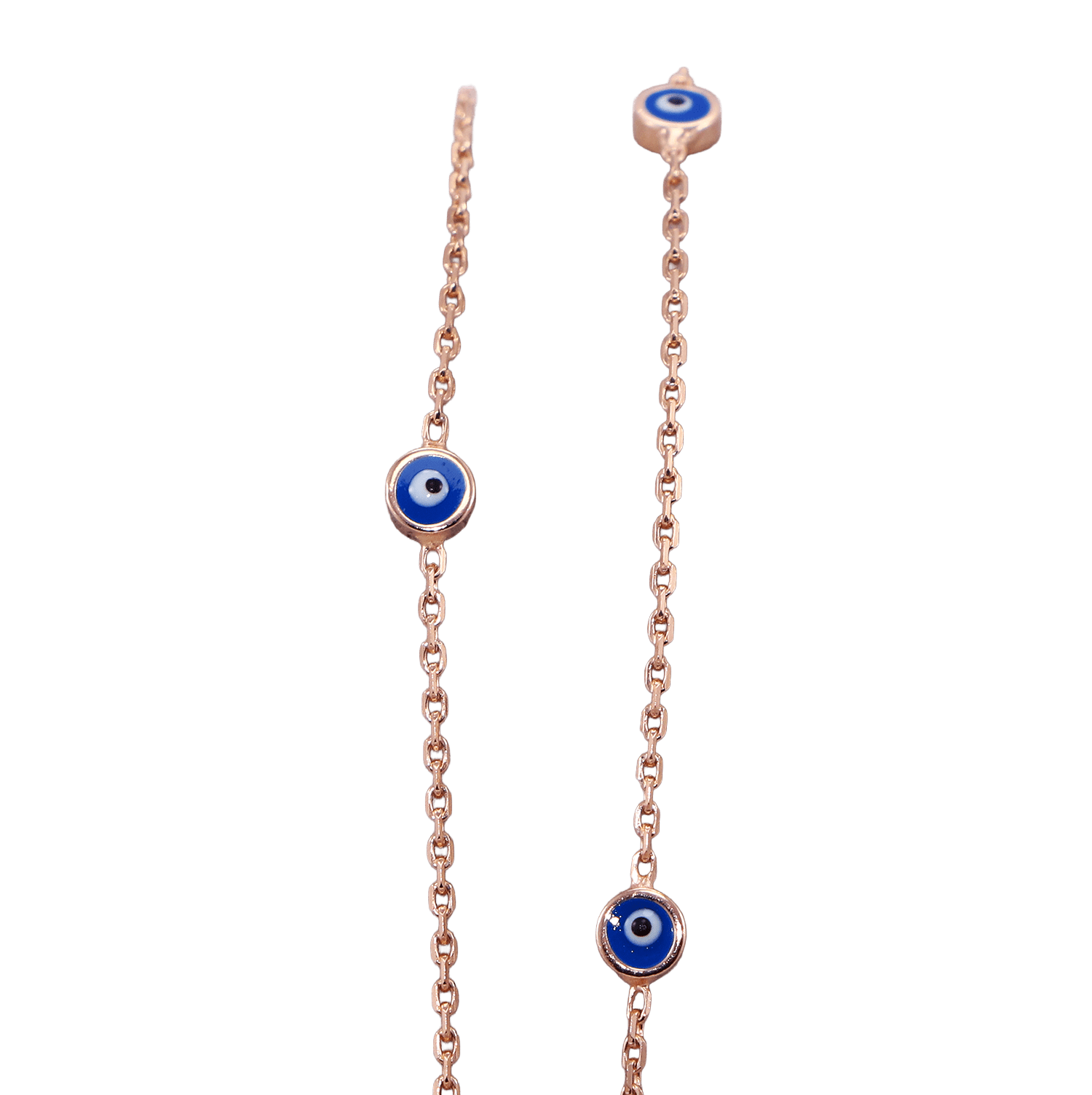 Nazar bead silver 2 row bracelet 925 sterling silver bracelet - Etna Gift