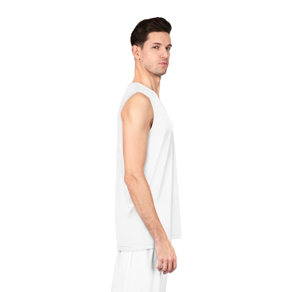 NBA Logo Basketball Jersey White Mesh Tank with American Flag Accent - Etna Gift