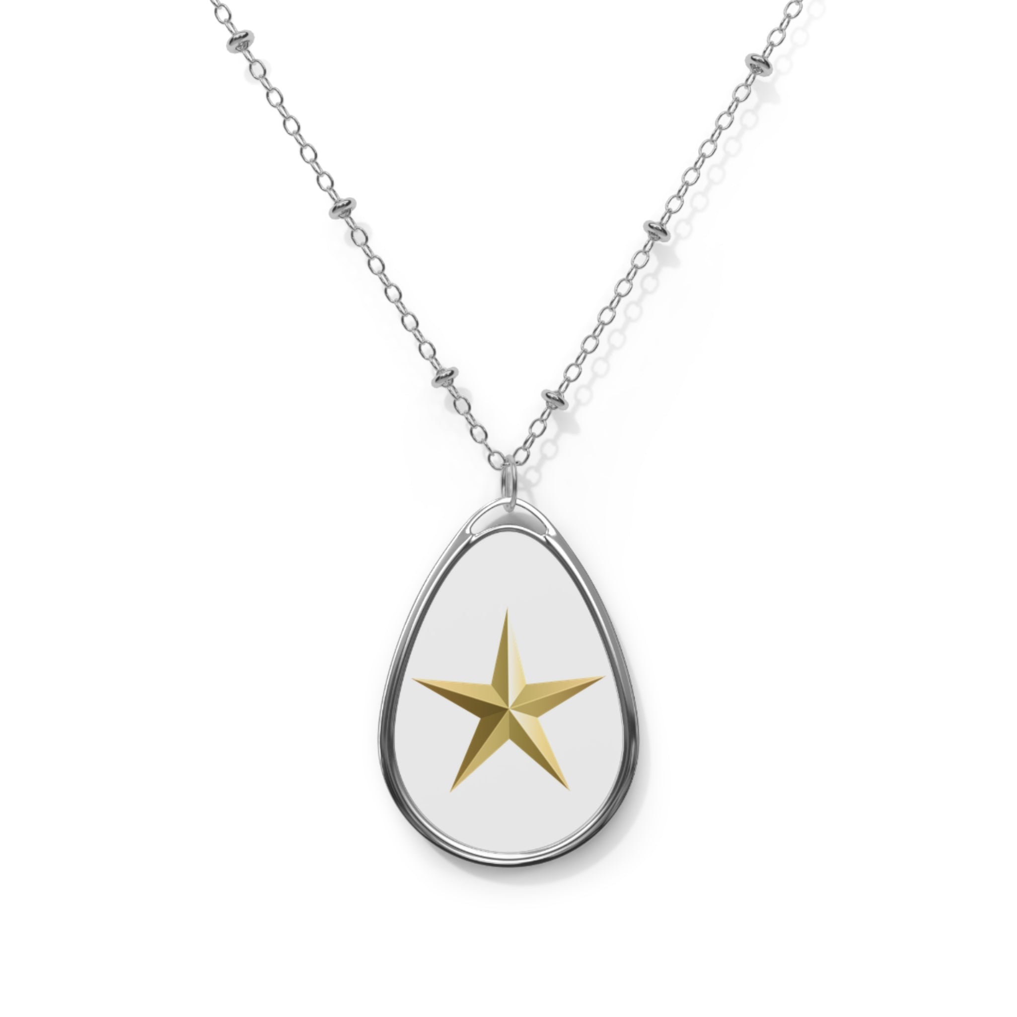 Necklace, Oval Star Women's Jewelry, Trendy Model, Gift for Beloved, Fiancé, Christmas Surprise, Unique Pendant - Etna Gift