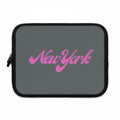 New York Pink Script Laptop Sleeve Retro City Typography Sleeve - Etna Gift