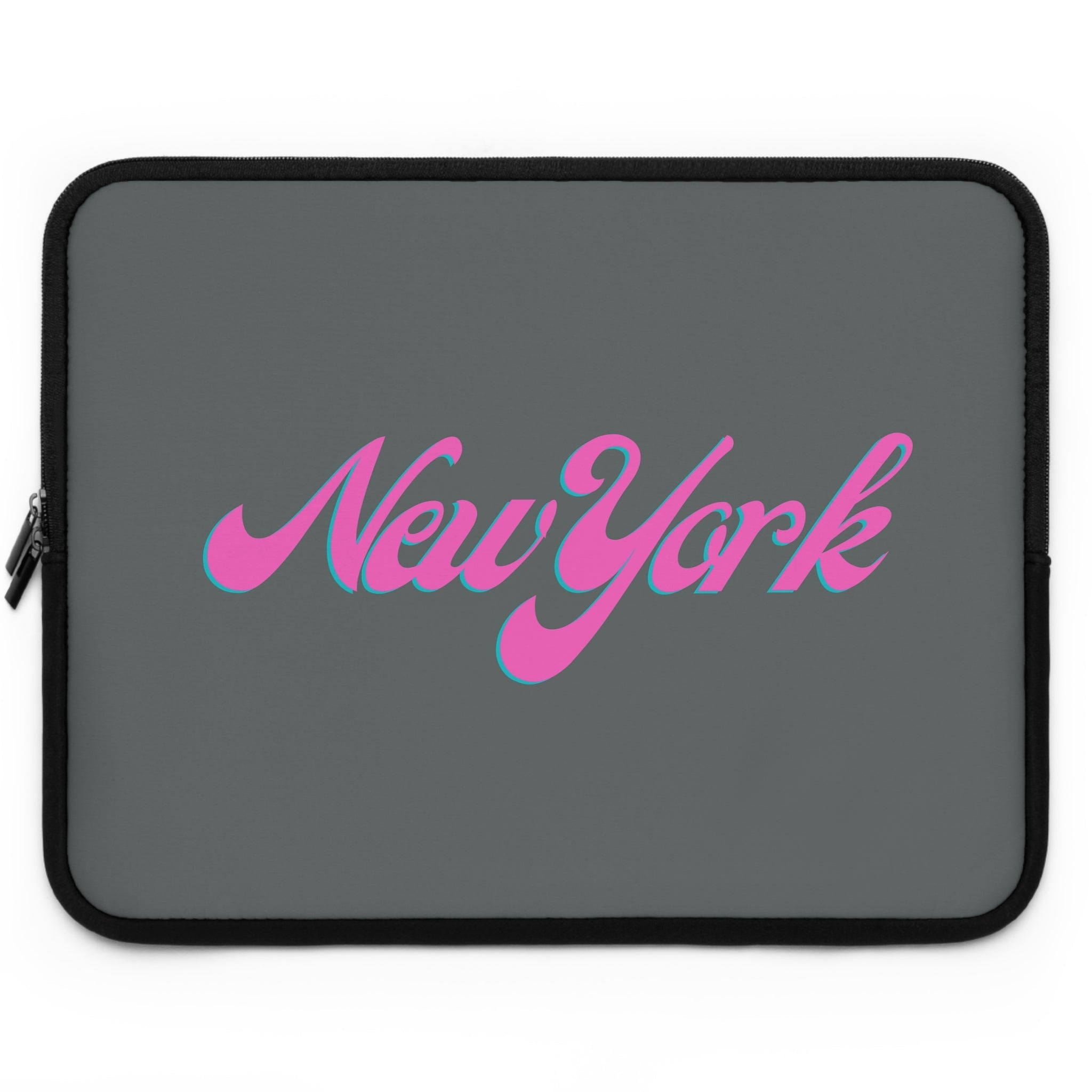 New York Pink Script Laptop Sleeve Retro City Typography Sleeve - Etna Gift