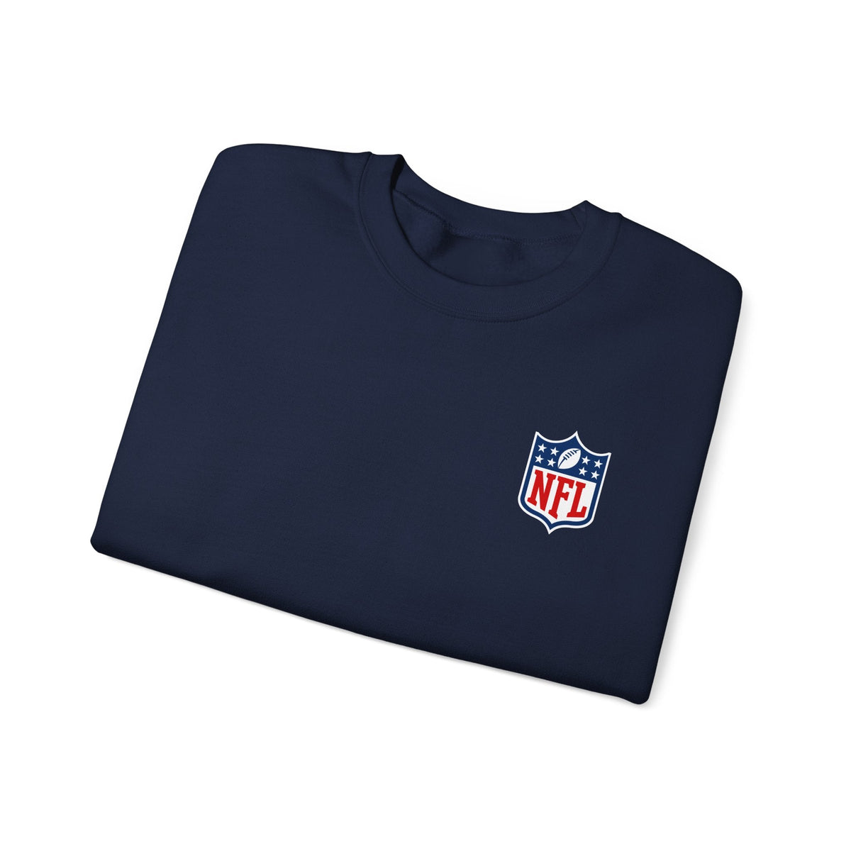 NFL Logo Crewneck Sweatshirt with American Flag Sleeve - Etna Gift