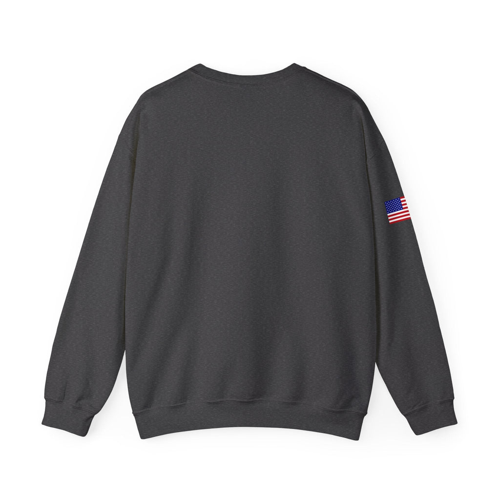 NFL Logo Crewneck Sweatshirt with American Flag Sleeve - Etna Gift