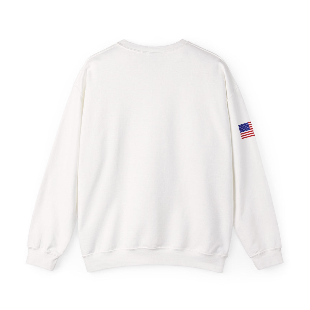 NFL Logo Crewneck Sweatshirt with American Flag Sleeve - Etna Gift