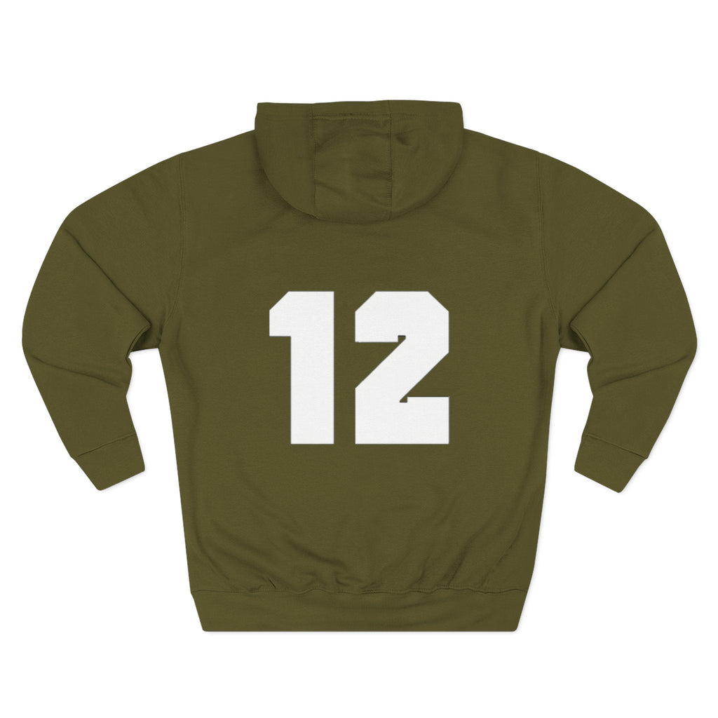 NFL Number 12 Fleece Hoodie — Athletic Team Pullover - Etna Gift