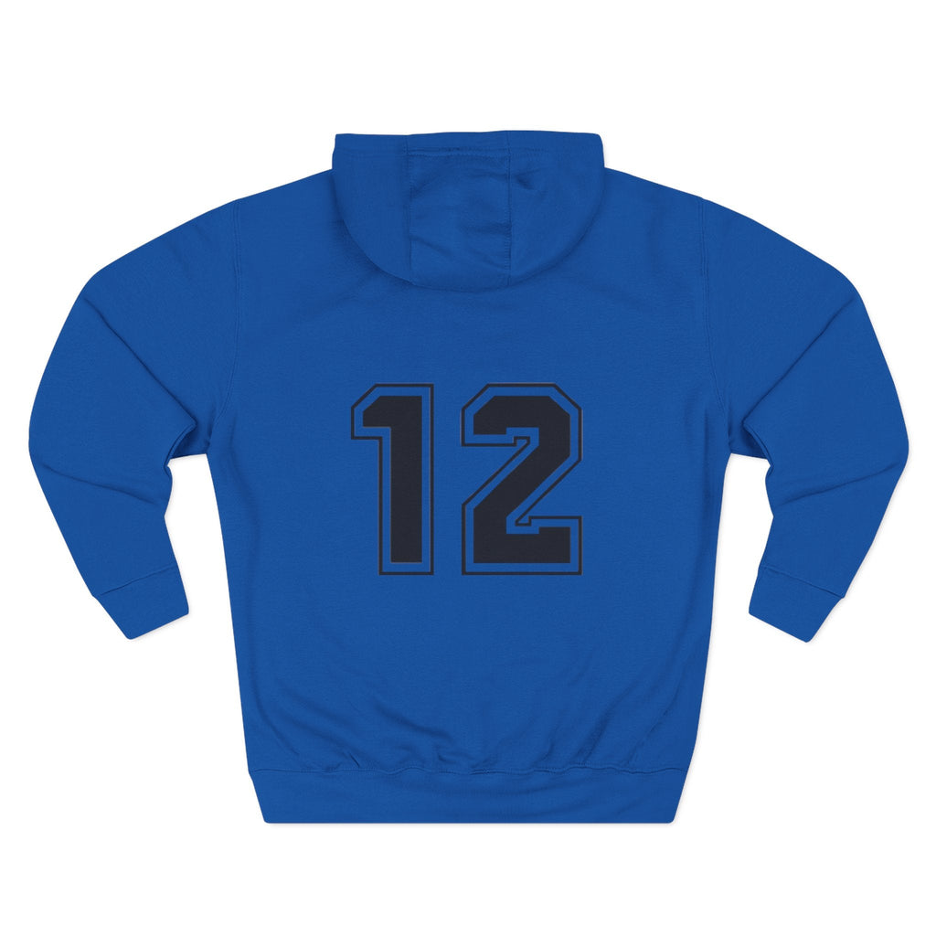 NFL Number 12 Fleece Hoodie — Athletic Team Pullover - Etna Gift