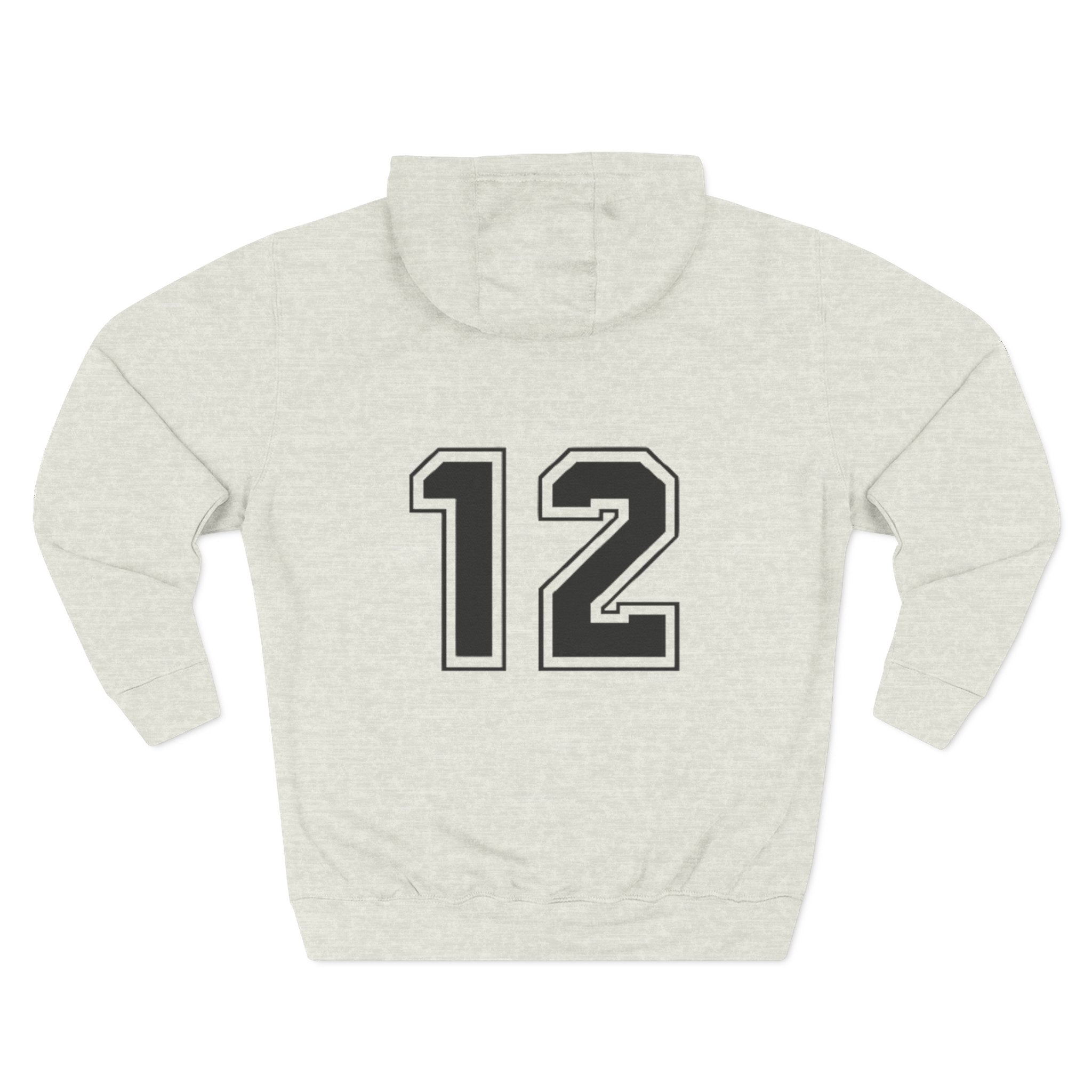 NFL Number 12 Fleece Hoodie — Athletic Team Pullover - Etna Gift