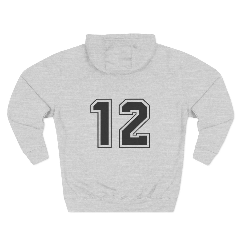 NFL Number 12 Fleece Hoodie — Athletic Team Pullover - Etna Gift