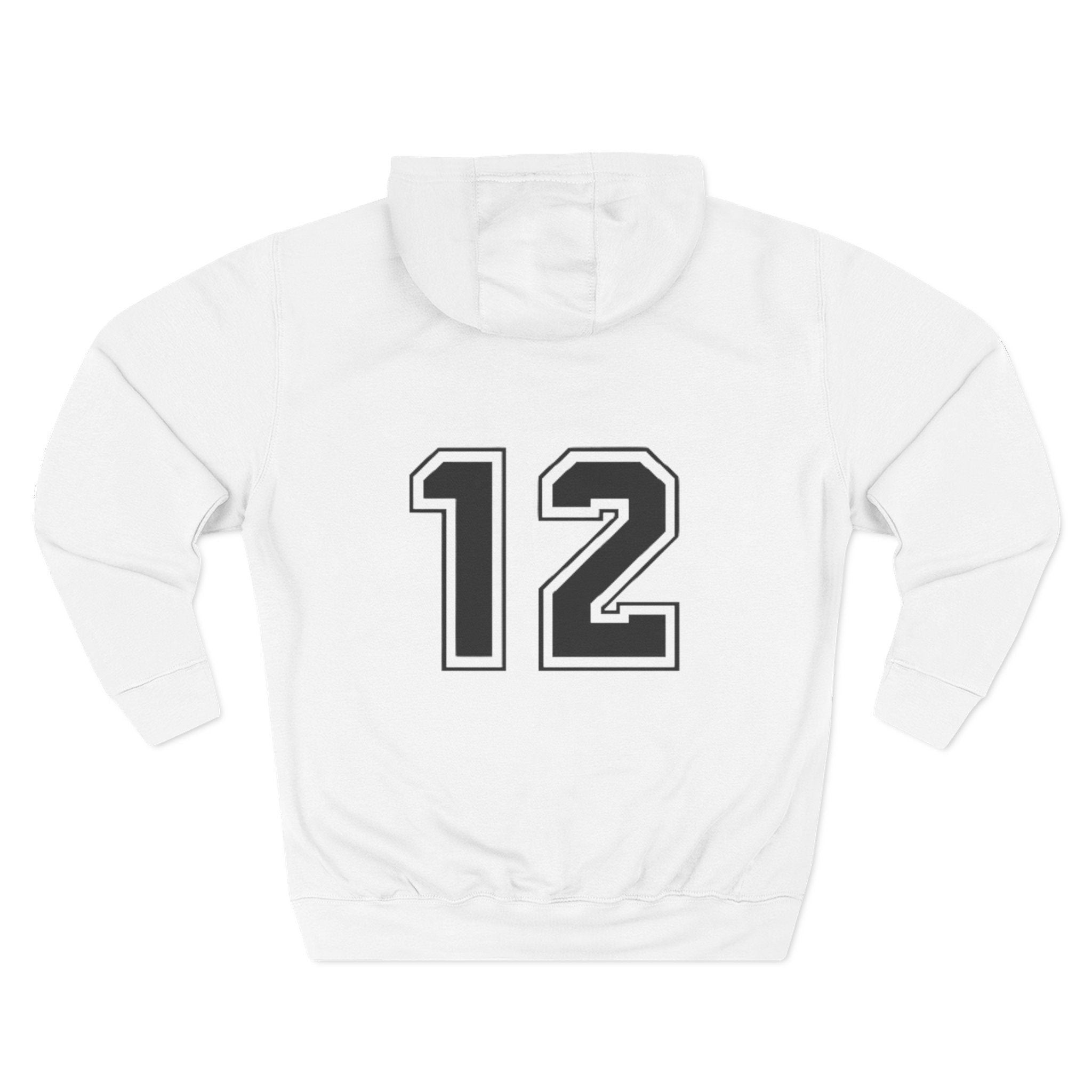 NFL Number 12 Fleece Hoodie — Athletic Team Pullover - Etna Gift