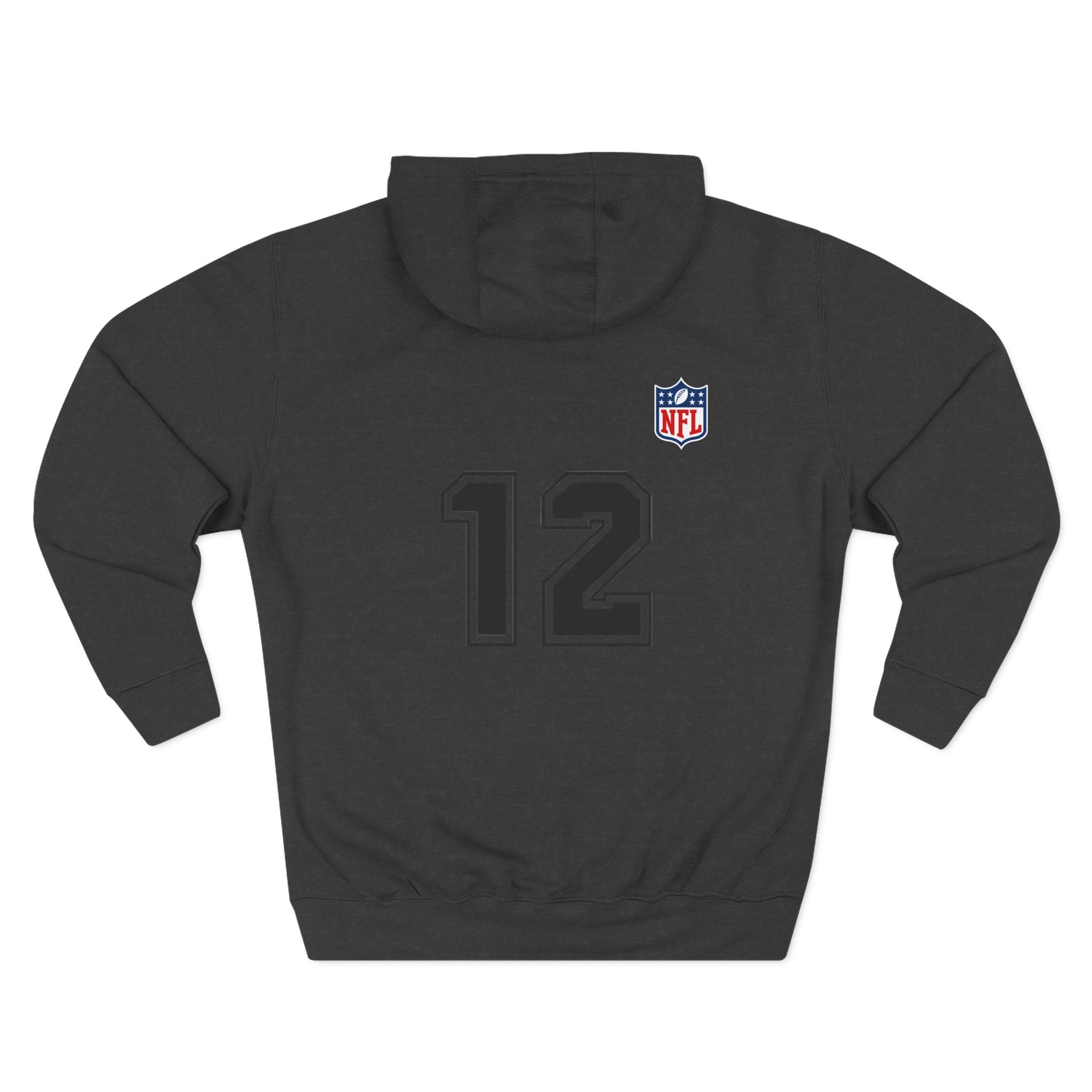 NFL Number 12 Fleece Hoodie — Athletic Team Pullover - Etna Gift