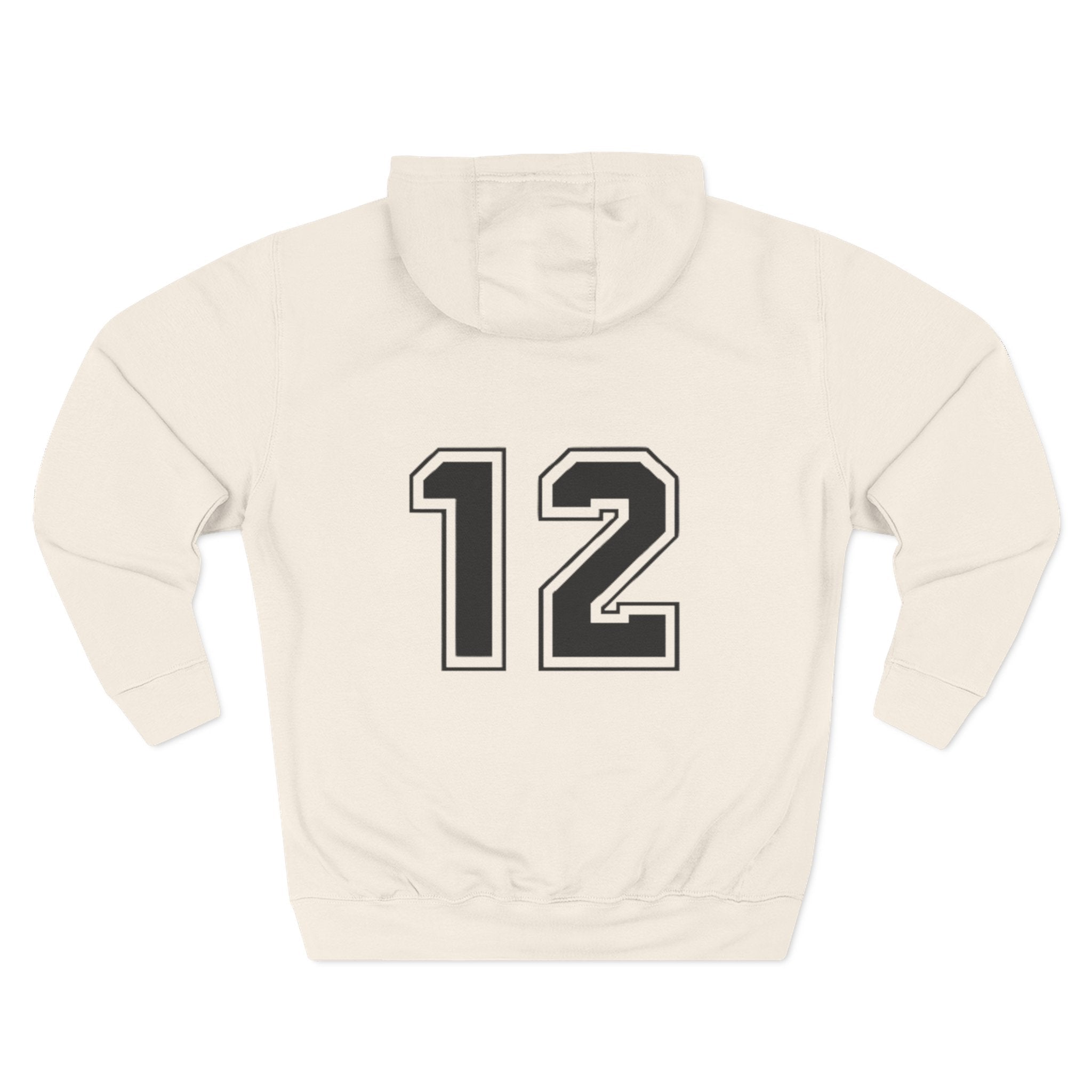 NFL Number 12 Fleece Hoodie — Athletic Team Pullover - Etna Gift