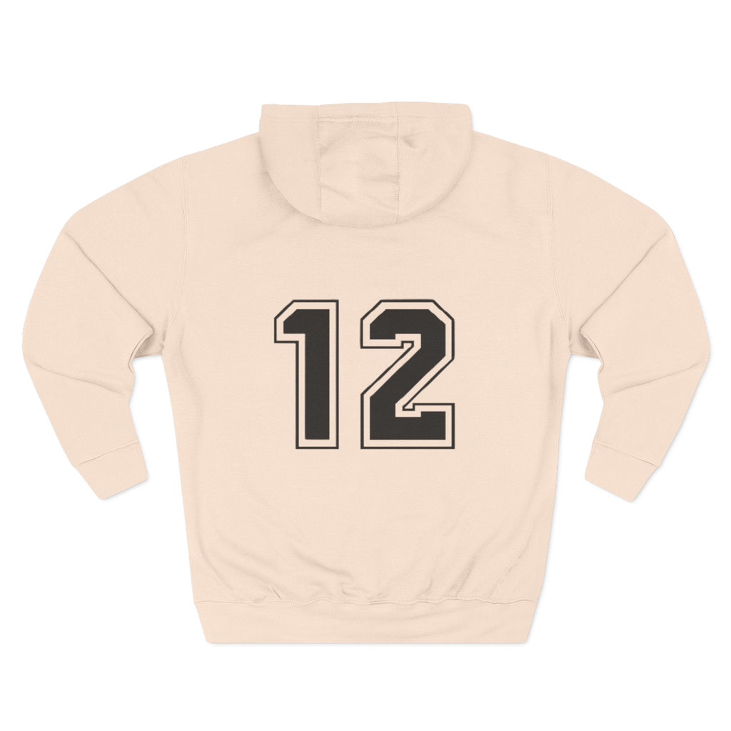 NFL Number 12 Fleece Hoodie — Athletic Team Pullover - Etna Gift