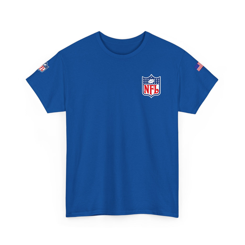 NFL Shield Black T‑Shirt Small Chest & Sleeve Logo Football Tee - Etna Gift