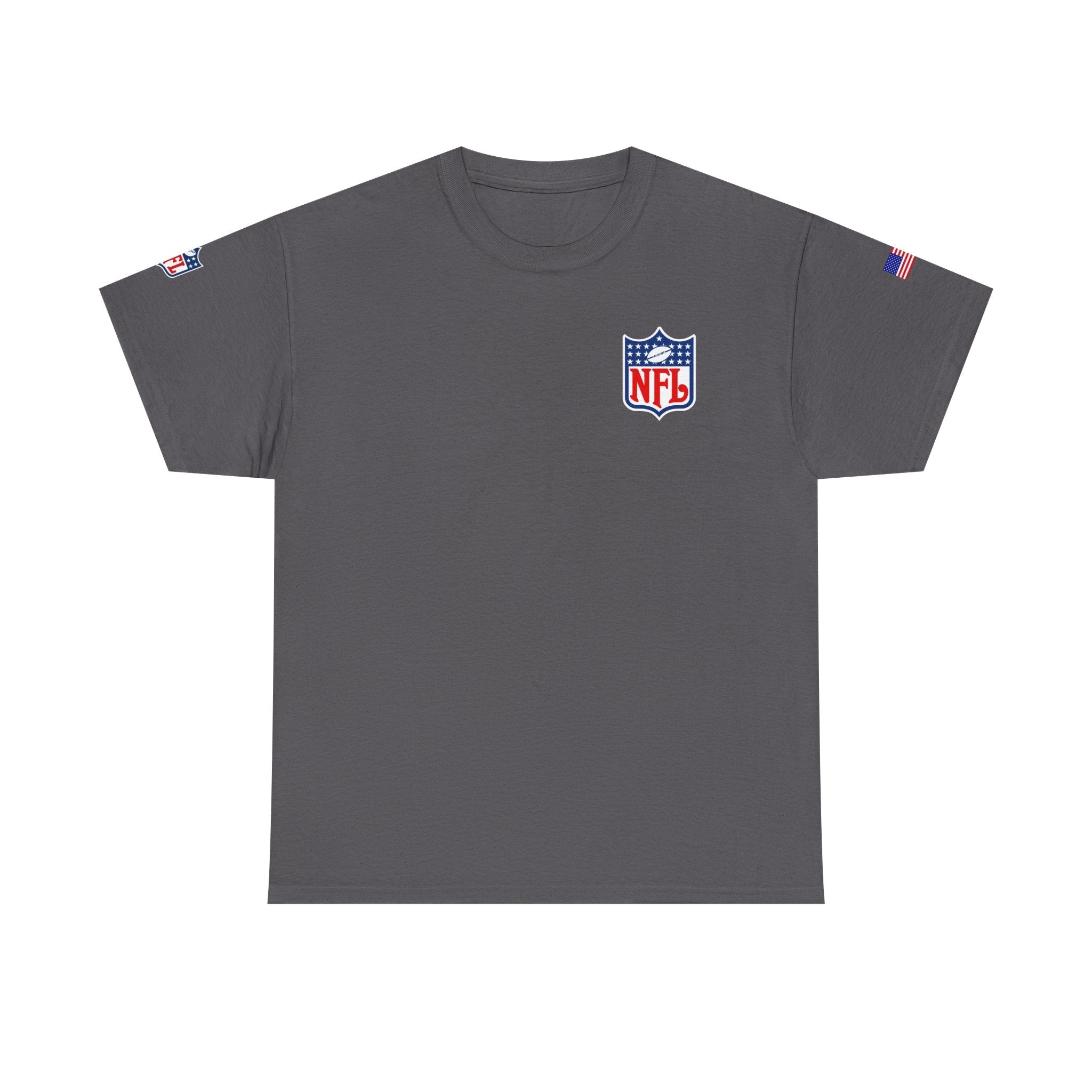 NFL Shield Black T‑Shirt Small Chest & Sleeve Logo Football Tee - Etna Gift